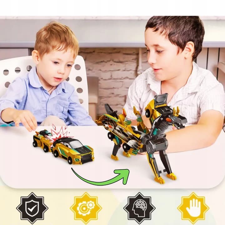 DinoŚcigacz - Samochód, który zamienia się w dzikiego dinozaura! W zestawie 2 autka!